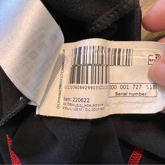 Kalenji Ekiden Running Long Sleeve Jersey Pull Over Black Red Medium - Picture 9 of 10